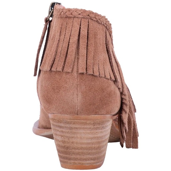 Dingo Kindred Spirit Western Fringe Suede Booties 7M Tan Leather NWOT - Picture 6 of 10